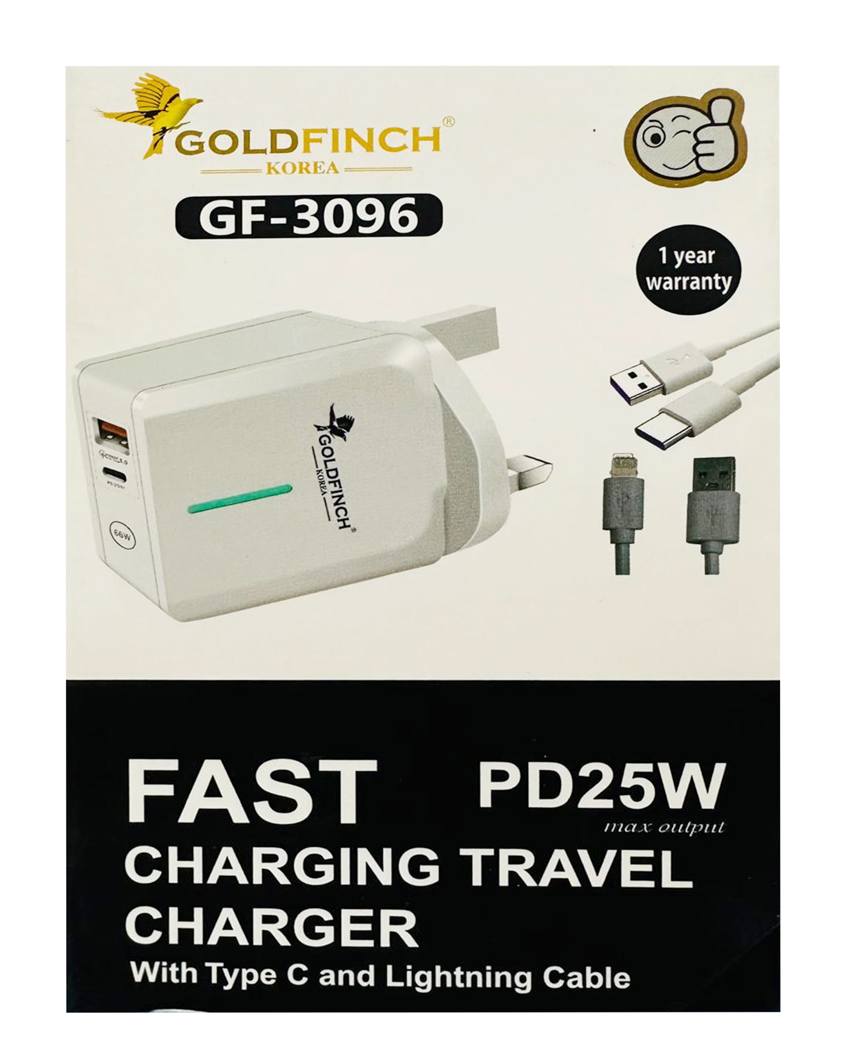 GOLDFINCH FAST CHARGING TRAVEL CHARGER  PD 25W (GF 3096)